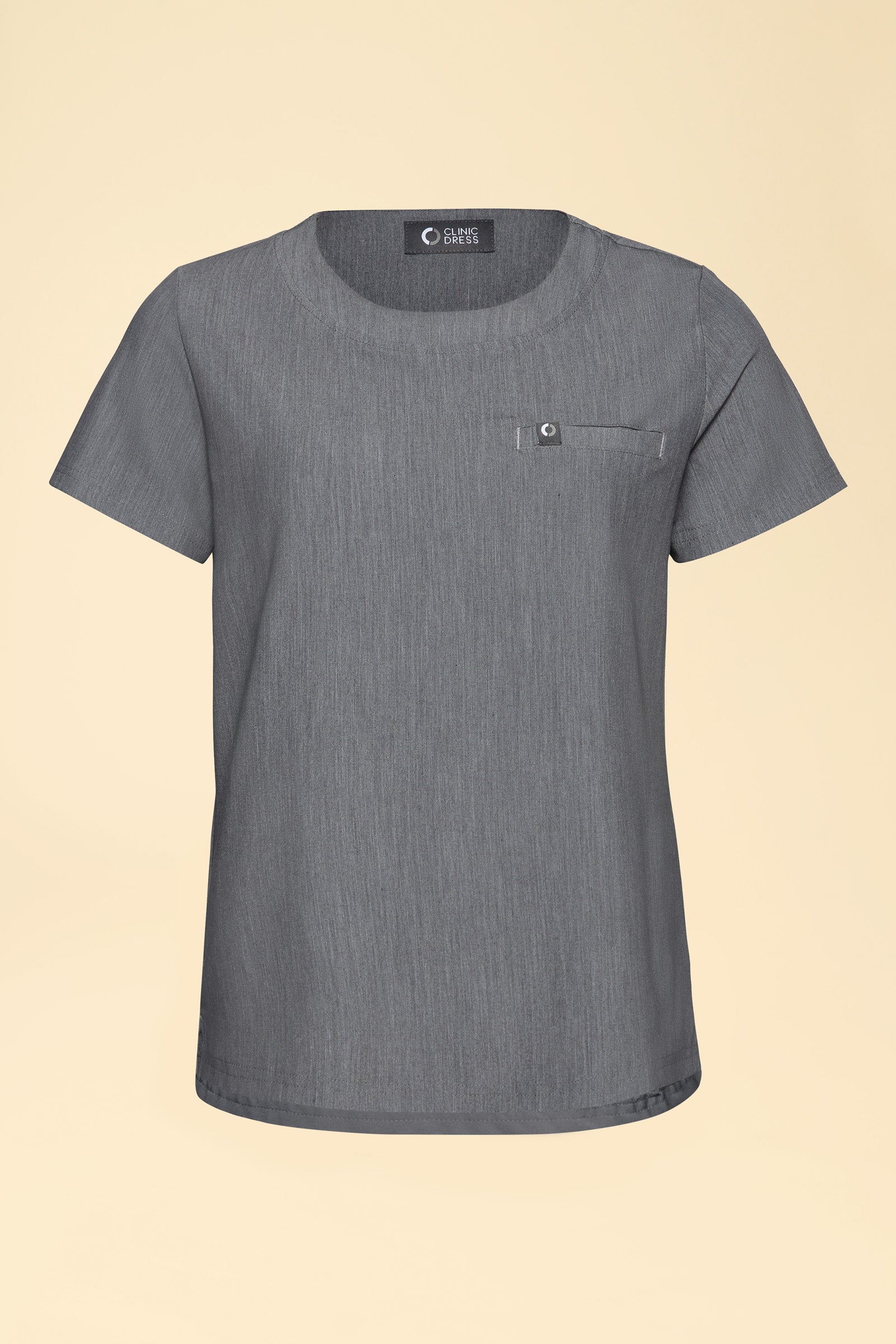 KAERE shirt dames - ronde hals grijs melange, Voorzijde view 