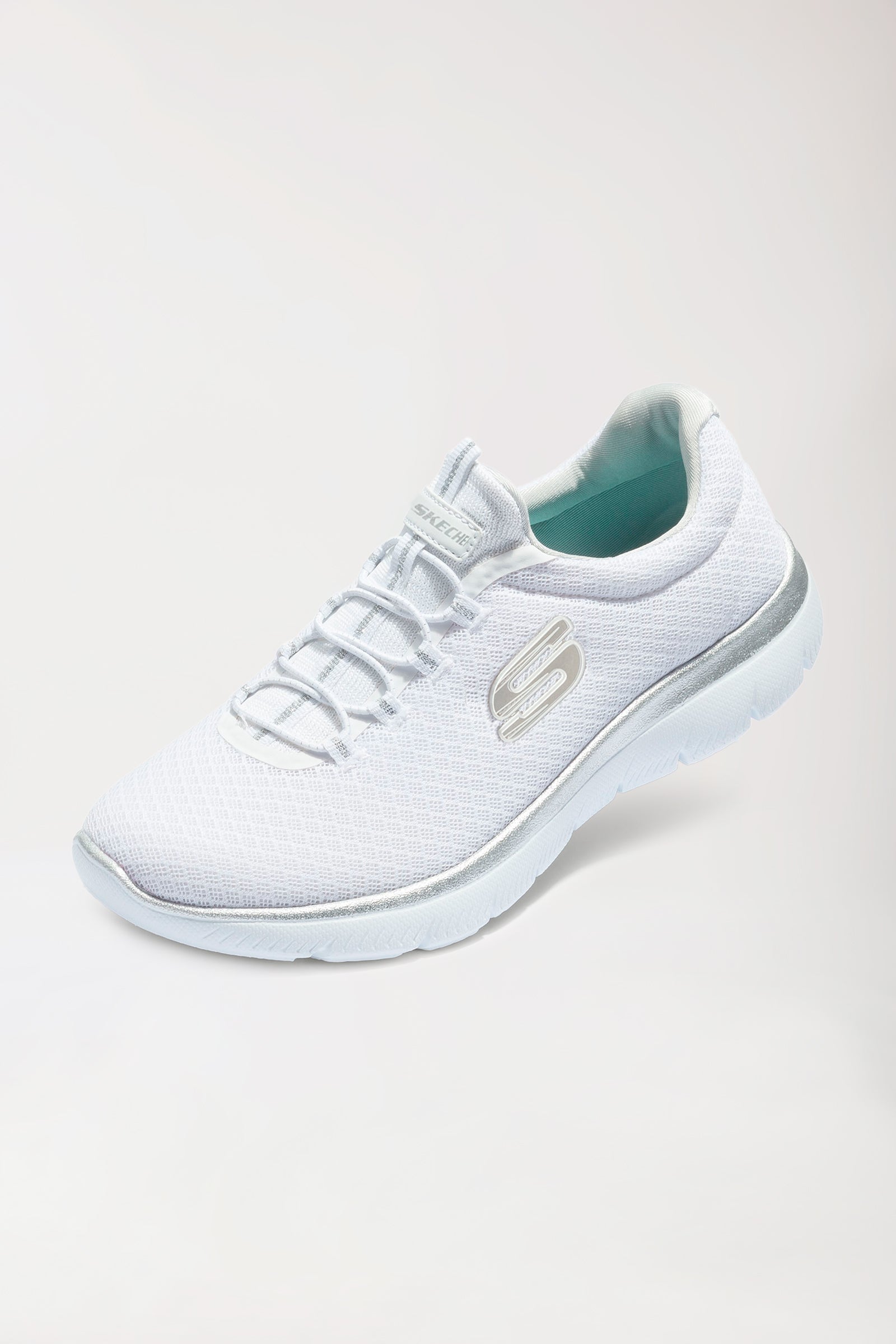 Dames sneaker-SKECHERS-wit/zilver