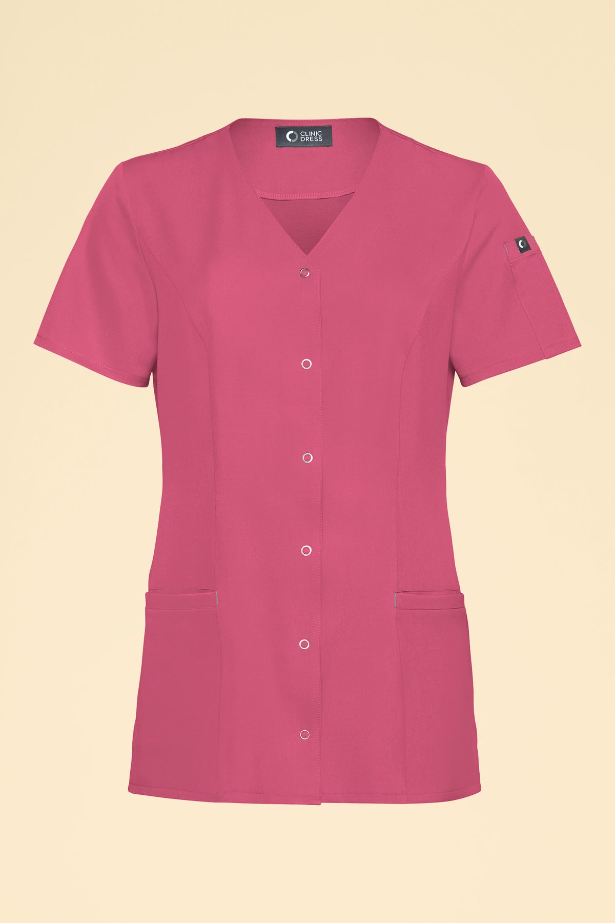 KAERE tuniek dames - drukknoopsluiting oud rose, Voorzijde view 