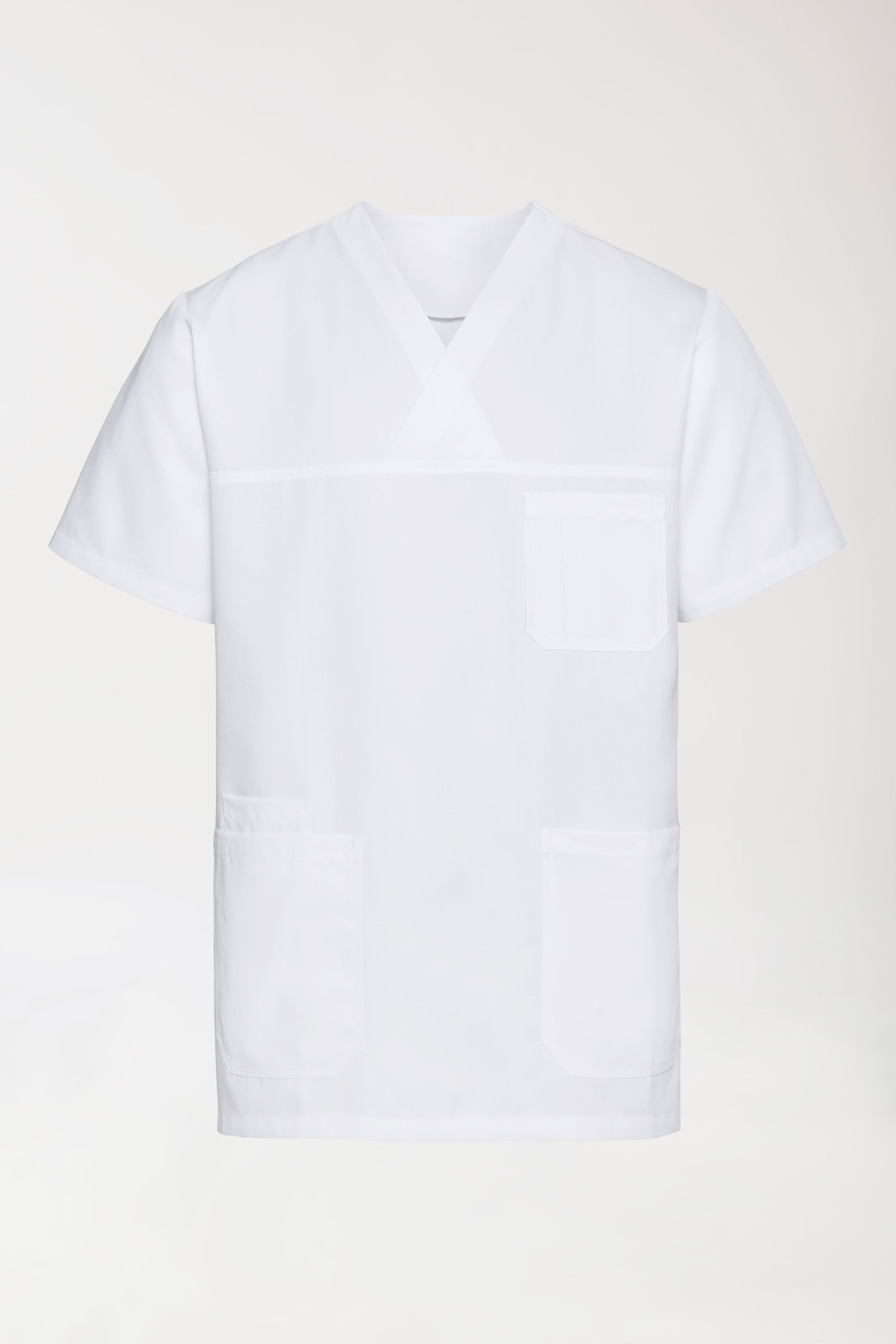 TENCEL™ oversteektuniek heren - V-hals wit, Voorzijde view 