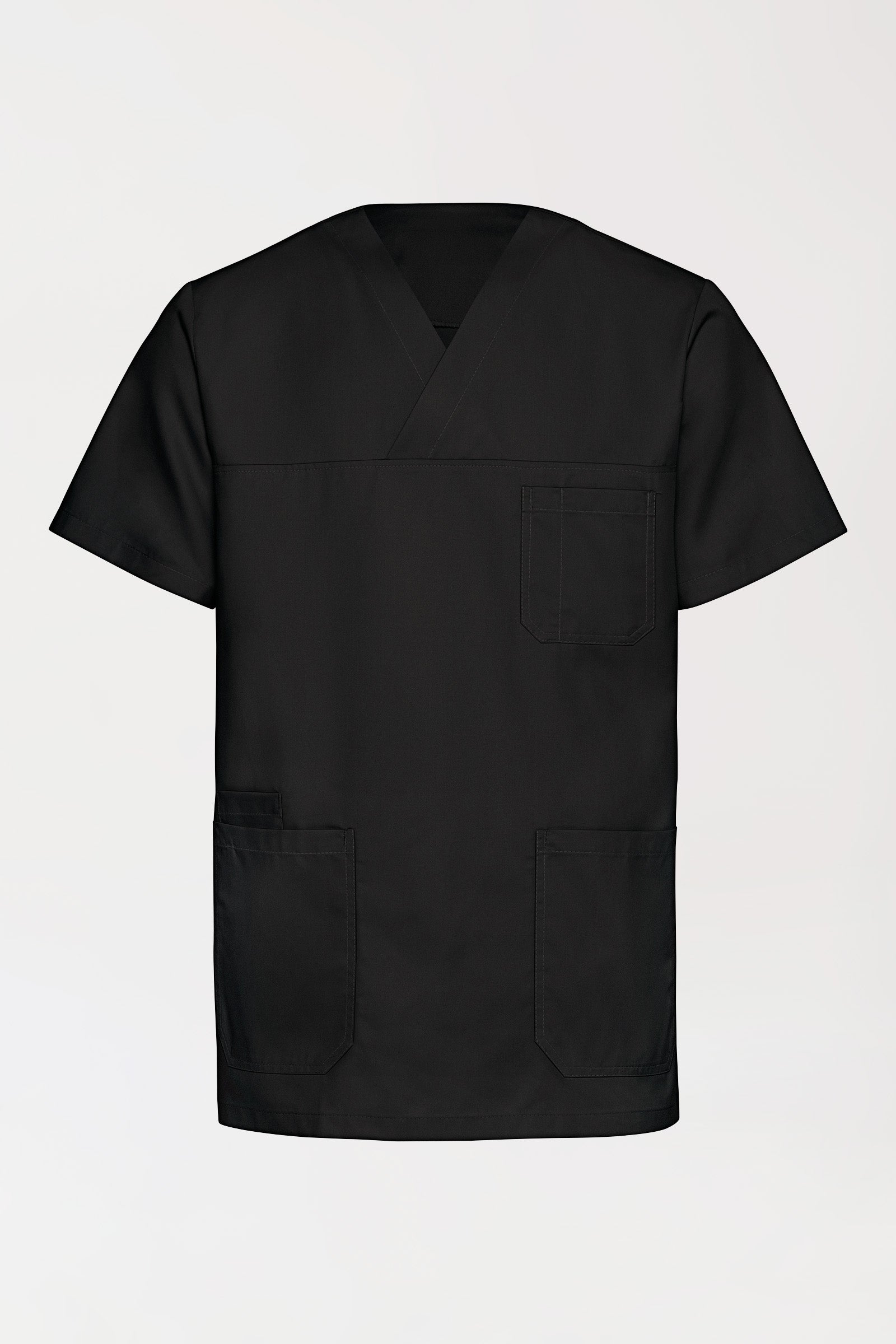 TENCEL™ oversteektuniek heren - V-hals zwart, Voorzijde view 