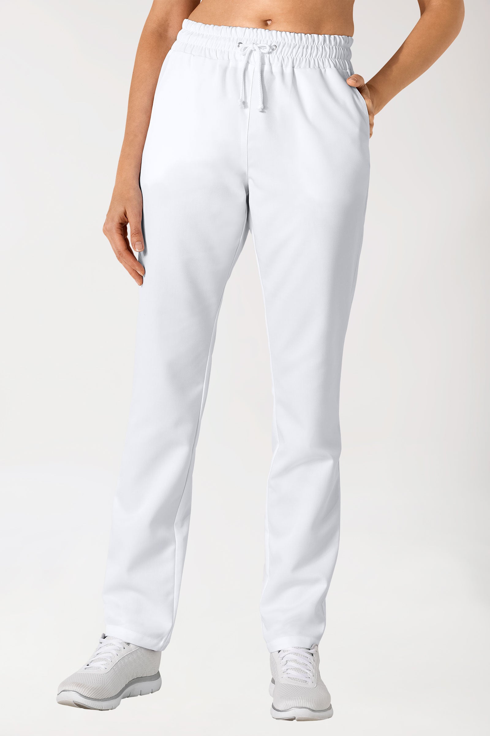 GREEN broek uniseks - elastische boord wit