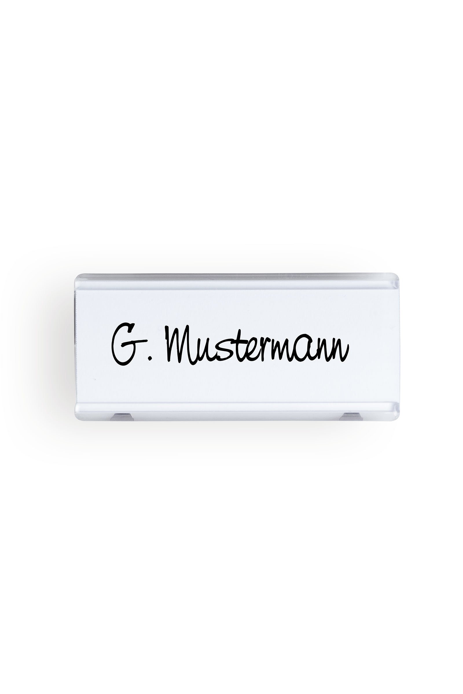 Naamplaatjes Speld transparant 7x3 cm