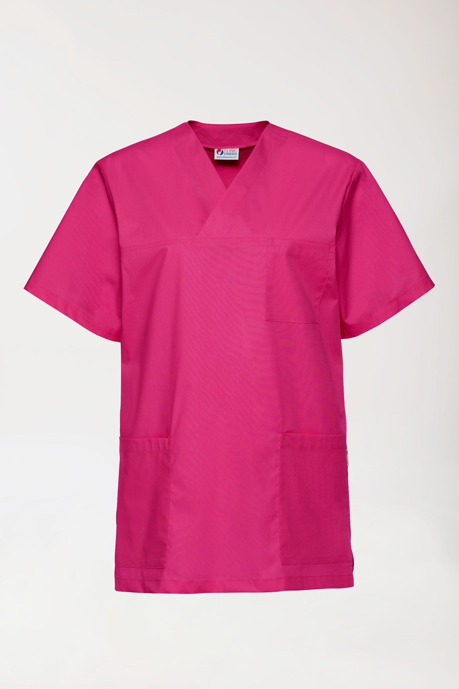 Stretch oversteektuniek unisex - V-hals pink